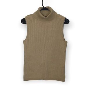 Vince Camuto khaki knit sleeveless turtleneck